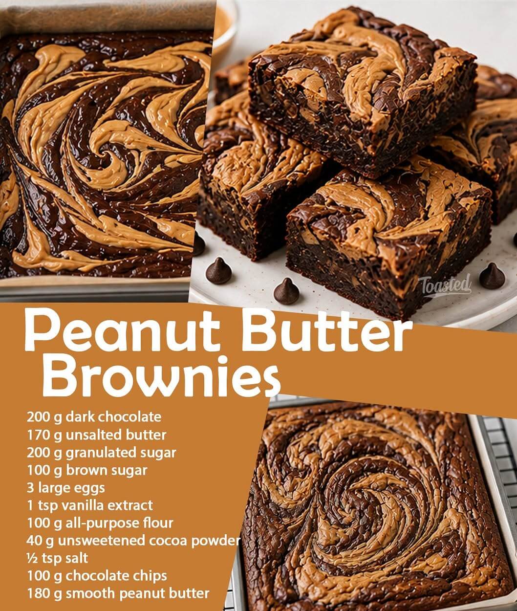 Fudgy Peanut Butter Swirl Brownies